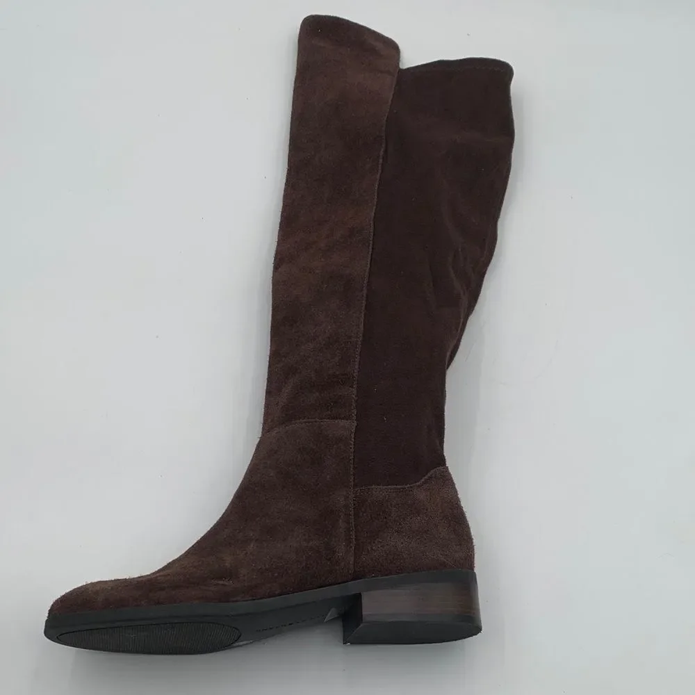 Lucky Brand knee high dark brown suede leather Calypso style boots size 7.5/38